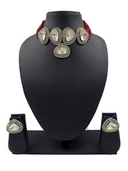 Modern Look Victorian Big Polki Stone Choker Necklace Set