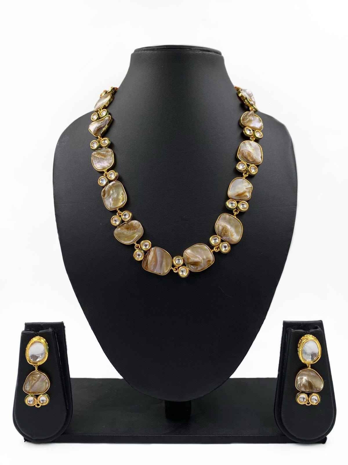 Mother Of Pearl And Kundan Statement Necklace For Women