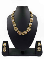 Mother Of Pearl And Kundan Statement Necklace For Women