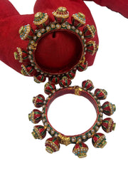 Multi Color Heighted Kundan Meenakaari Pacheli Kada Bangles By Gehna Shop Bangles