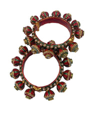 Multi Color Heighted Kundan Meenakaari Pacheli Kada Bangles By Gehna Shop Bangles