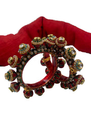 Multi Color Heighted Kundan Meenakaari Pacheli Kada Bangles By Gehna Shop Bangles