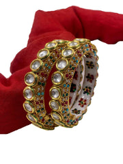 Multi Color Meenakari Kundan Pearls Pacheli Kada Bangles By Gehna Shop Bangles