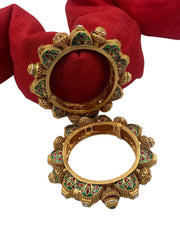 Multi Color Rajasthani Meenakari Gokhru Pacheli Bangles Set Antique Golden Bangles