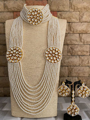 Multilayered Crystal Beads Choker And Long Necklace Set By Gehna Shop Bridal Necklace Sets