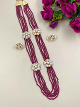 Multilayered Kundan Brooch And Pink Hydro Beads Necklace By Gehna Shop