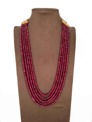 Multilayered Semi Precious Red Jade Beads Necklace By Gehna Shop