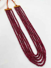Multilayered Semi Precious Red Jade Beads Necklace By Gehna Shop