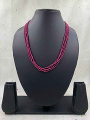 Multilayered Semi Precious Ruby Pink Hydro Beads Necklace By Gehna Shop
