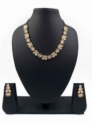 Nazraana Designer Polki Simple And Delicate Necklace Set For Weddings