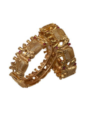Niharika Gold Plated Elephant Design Bangle Set For Women By Gehna Shop Antique Golden Bangles