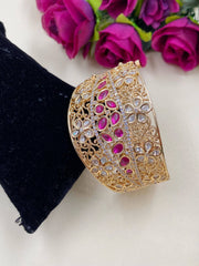 Party Wear Broad Kundan Polki Bracelet For Ladies By Gehna Shop Bracelets