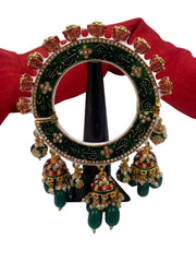 Rajasthani Green Meenakari Pacheli Kada Bangle For Women Bangles