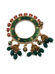 Rajasthani Green Meenakari Pacheli Kada Bangle For Women Bangles