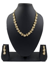 Ridhima Gold Plated Single Line Uncut Polki Neckace Set For Parties Kundan Necklace Sets