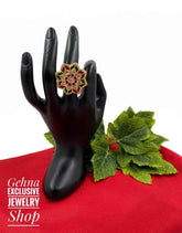 Rotating Kundan Finger Ring