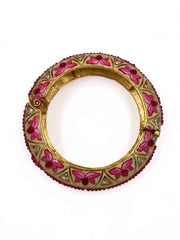 Royal Look Fine Meenakari Lotus Design Kada Bracelet