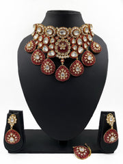 Royal Look Kundan Polki Bridal Choker Necklace Set With Tikka By Gehna Shop Bridal Necklace Sets