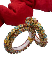 Royal Look Multi Color Meenakari Jadau Pacheli Kada Bangles By Gehna Shop Bangles