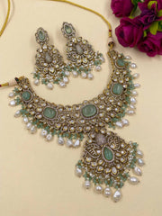 Sabyasachi Inspired Bridal Antique Victorian Jewellery Necklace Set By Gehna Shop Victorian Necklace Sets