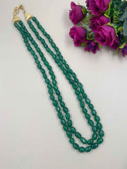 Double Layered Semi Precious Jade Beads Necklace | Beads Jewelry For Women