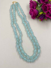 Double Layered Semi Precious Jade Beads Necklace | Beads Jewelry For Women