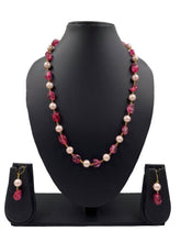 Semi Precious Gemstone Pink Tourmaline Beaded Necklace | Pink Beads Jewellery