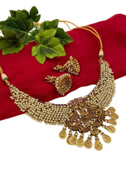 Antique Golden Goddess Lakshmi Necklace Set For Ladies By Gehna Shop