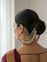 Handcrafted Layered Multicolor Beaded Kundan Hair Chain For Women | Traditional Ear Chain