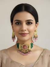 Statement Beaded Kundan Choker Necklace Set For Women - Wedding & Festive Jewellery