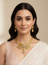 Gold Plated Modern Look Golden Hasli Necklace Set For Ladies By Gehna shop