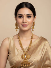 Traditional Gold Plated Antique Golden Necklace Set For Women