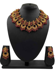 Designer Lord Krishna Temple Necklace Set For Ladies By Gehna Shop