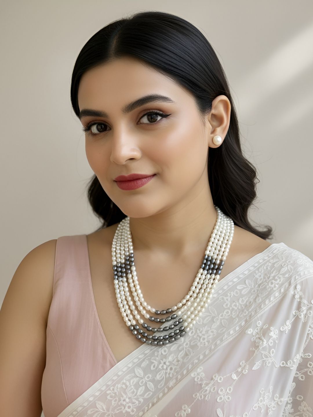 Original Freshwater Kalki Pearls Beaded Necklace For Women – Elegant Pearl Necklace Set