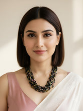 Semi Precious Gemstones Tourmaline Multilayered Beaded Necklace Set For Women