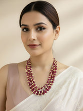 Semi Precious Layered Gemstone And Pearls Beads Necklace - Festive And Party Wear Beads Necklace