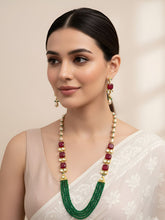 Designer Handcrafted Long Multi Color Jade Beads Necklace For Women By Gehna Shop