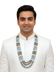 Triple Layered Semi Precious Jade Beads Necklace For Men And Women | Dulha Mala