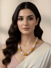 Designer Semi Precious Pink Jade And Pearls Fancy Beads Necklace By Gehna Shop