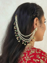 Handcrafted Multi Colour Pearls Hair Chain For Women - Ethnic & Traditional Layered Ear Chain