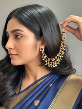 Handcrafted Layered red Beaded Ear Chain For Women | Matil For Weddings