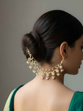Traditional Kundan And Pearl Hair Chain For Women - Wedding & Festive Wear Ear Chain