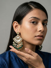 Contemporary Kundan And Mother Of Pearl Chandbali Earrings For Women - Wedding And Party Wear