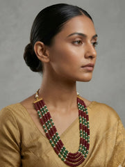Layered Semi-Precious Multi coloured Jade Stones Beaded Necklace - Elegant Gemstone Jewelry