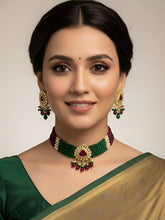 Modern Handcrafted Golden Kundan And Beads Choker Necklace Set For Women