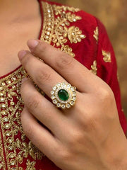 Traditional Adjustable Pary & Wedding Wear Kundan Ring For Women