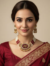 Gold Plated Elephant Design Antique Gold Choker Necklace Set