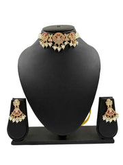 Elegant Pearl And Kundan Choker Necklace Set - Wedding & Festive Jewellery