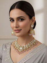 Harika Designer Uncut Polki Kundan Pink Bridal Necklace Set | Bridal Jewellery