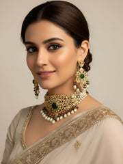Natasha Modern Polki Choker Jewellery Necklace Set By Gehna Shop